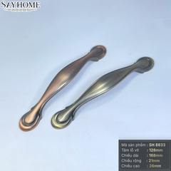Tay nắm tủ tân cổ điển màu đồng đỏ và vàng đồng SH8833