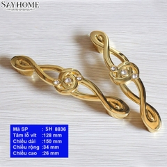 Tay nắm tủ tân cổ điển Vintage màu vàng gold SH8836