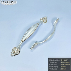 Tay nắm tủ tân cổ điển Vintage màu trắng ngọc trai vàng SH8857