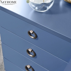 Tay nắm tủ hiện đại khoen tròn màu xám SH8903