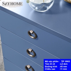 Tay nắm tủ hiện đại khoen tròn màu xám SH8903