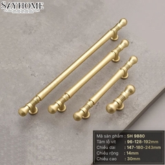 Tay nắm tủ tân cổ điển Vintage màu vàng gold SH9880