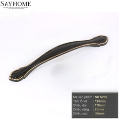 Tay nắm tủ tân cổ điển Vintage màu đen bóng SH5707