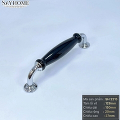 Tay nắm tủ tân cổ điển Vintage màu đen inox SH2215
