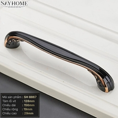 Tay nắm tủ tân cổ điển Vintage màu đen rose gold SH8867