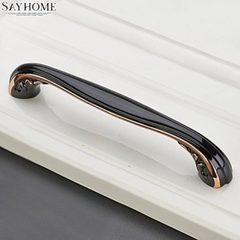 Tay nắm tủ tân cổ điển Vintage màu đen rose gold SH8867