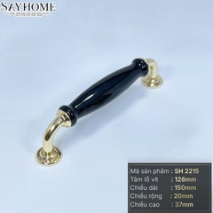 Tay nắm tủ tân cổ điển Vintage màu đen vàng SH2215