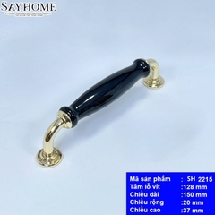 Tay nắm tủ tân cổ điển Vintage màu đen vàng SH2215