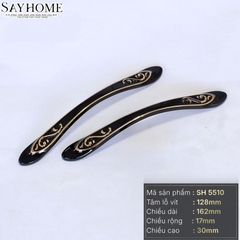Tay nắm tủ tân cổ điển Vintage màu đen vàng SH5510