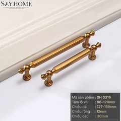 Tay nắm tủ tân cổ điển vintage màu đồng SH3319