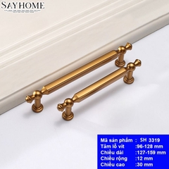 Tay nắm tủ tân cổ điển vintage màu đồng SH3319
