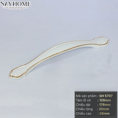 Tay nắm tủ tân cổ điển Vintage màu trắng vàng SH5707