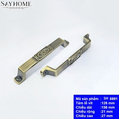 Tay nắm tủ tân cổ điển vintage màu vàng đồng SH8891