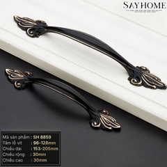 Tay nắm tủ tân cổ điển vintage màu vàng gold, đen, trắng ngọc trai vàng, đồng đen và đồng đỏ SH8859