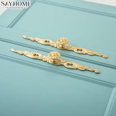 Tay nắm tủ tân cổ điển vintage màu vàng gold SH8297