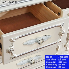 Tay nắm tủ tân cổ điển vintange màu trắng vàng SH8853