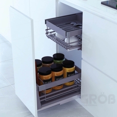 Kệ đựng gia vị GROB C1NN.T30/T35/T40/T45 đa năng hợp kim nhôm phủ Nano, nan Oval - Hàng chính hãng GROB