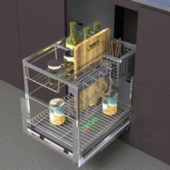 Kệ đựng dao thớt GROB CS304-20/25/30/35/40 NEW đa năng inox 304, nan vuông - Hàng chính hãng GROB