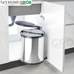 Thùng rác GROB EG- 101, EG- 103  tròn gắn cánh - Hàng chính hãng GROB