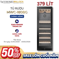 Tủ rượu MALLOCA MWC-180BG độc lập hoặc âm tủ 379L (154 chai) - Hàng chính hãng