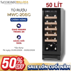 Tủ rượu MALLOCA MWC-20BG độc lập hoặc âm tủ 50L (20 chai) - Hàng chính hãng