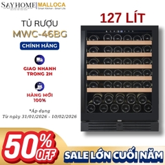 Tủ rượu MALLOCA MWC-46BG độc lập hoặc âm tủ 127L (46 chai) - Hàng chính hãng