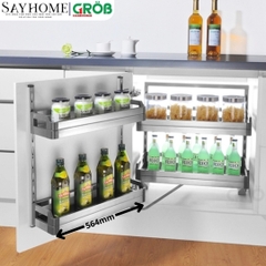 Tủ đồ khô GROB GH-245/260 2 tầng inox hộp - Hàng chính hãng GROB