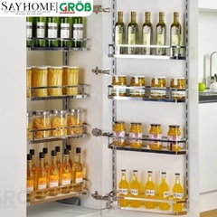 Tủ đồ khô GROB GM- 445/460/645/660 inox mạ Crom, đáy Melamin, nan dẹt - Hàng chính hãng GROB