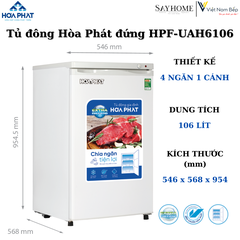 Tủ đông Hòa Phát đứng HUF 450SR1 208 Lít tại thành phố Hồ Chí Minh