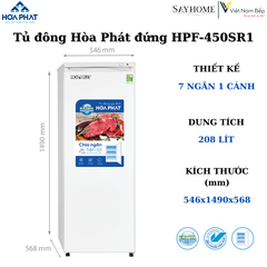 Tủ đông Hòa Phát đứng HUF 450SR1 208 Lít tại thành phố Hồ Chí Minh