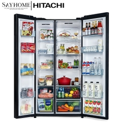 Tủ lạnh 2 cánh màu đen Hitachi HRSN9713ESGBKVN 656 Lít - Hàng chính hãng