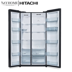 Tủ lạnh 2 cánh màu đen Hitachi HRSN9713ESGBKVN 656 Lít - Hàng chính hãng