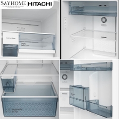 Tủ lạnh 2 cánh màu trắng Hitachi HRTN6443SAMGWVN 407 Lít - Hàng chính hãng