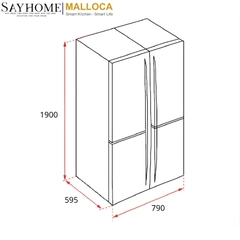 Tủ lạnh MALLOCA MF428SBI Kitchen-Fit 4 cánh, dung tích 428L - Hàng chính hãng