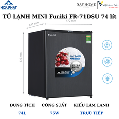 Tủ lạnh mini Funiki FR-71DSU 74 Lít tại thành phố Hồ Chí Minh