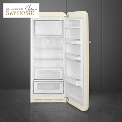 Tủ lạnh SMEG FAB28RCR6 270 lít màu kem — khoang tủ mở cửa