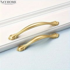 Tay nắm tủ tân cổ điển vintage màu vàng mờ SH5707