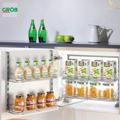 Tủ đồ khô 2-4-6 tầng inox mạ Crom GROB - Nan tròn