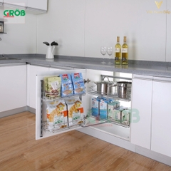 Tủ đồ khô 2-4-6 tầng inox mạ Crom GROB - Nan tròn