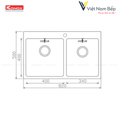 Chậu rửa bát Topmount Sink Unico 8250 - Chính hãng KONOX