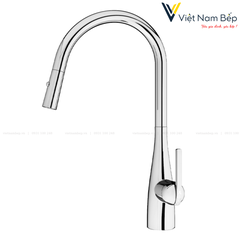 Vòi rửa bát dây rút Curva Chrome - Chính hãng KONOX