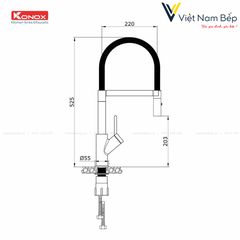 Vòi rửa bát thân mềm Bian - Chính hãng KONOX