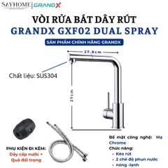 Vòi rửa chén GRANDX GXF02 DUAL SPRAY - Hàng chính hãng