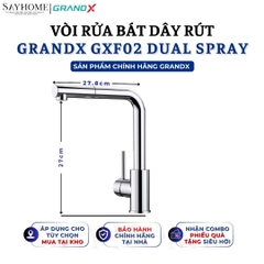 Vòi rửa chén GRANDX GXF02 DUAL SPRAY - Hàng chính hãng