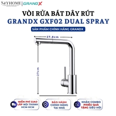 Vòi rửa chén GRANDX GXF02 DUAL SPRAY - Hàng chính hãng