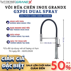 Vòi rửa chén GRANDX GXF01 DUAL SPRAY - Hàng chính hãng