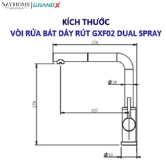 Vòi rửa chén GRANDX GXF02 DUAL SPRAY - Hàng chính hãng