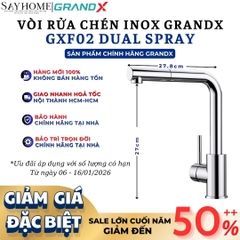 Vòi rửa chén GRANDX GXF02 DUAL SPRAY - Hàng chính hãng
