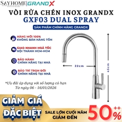 Vòi rửa chén GRANDX GXF03 DUAL SPRAY - Hàng chính hãng