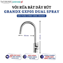 Vòi rửa chén GRANDX GXF05 DUAL SPRAY - Hàng chính hãng